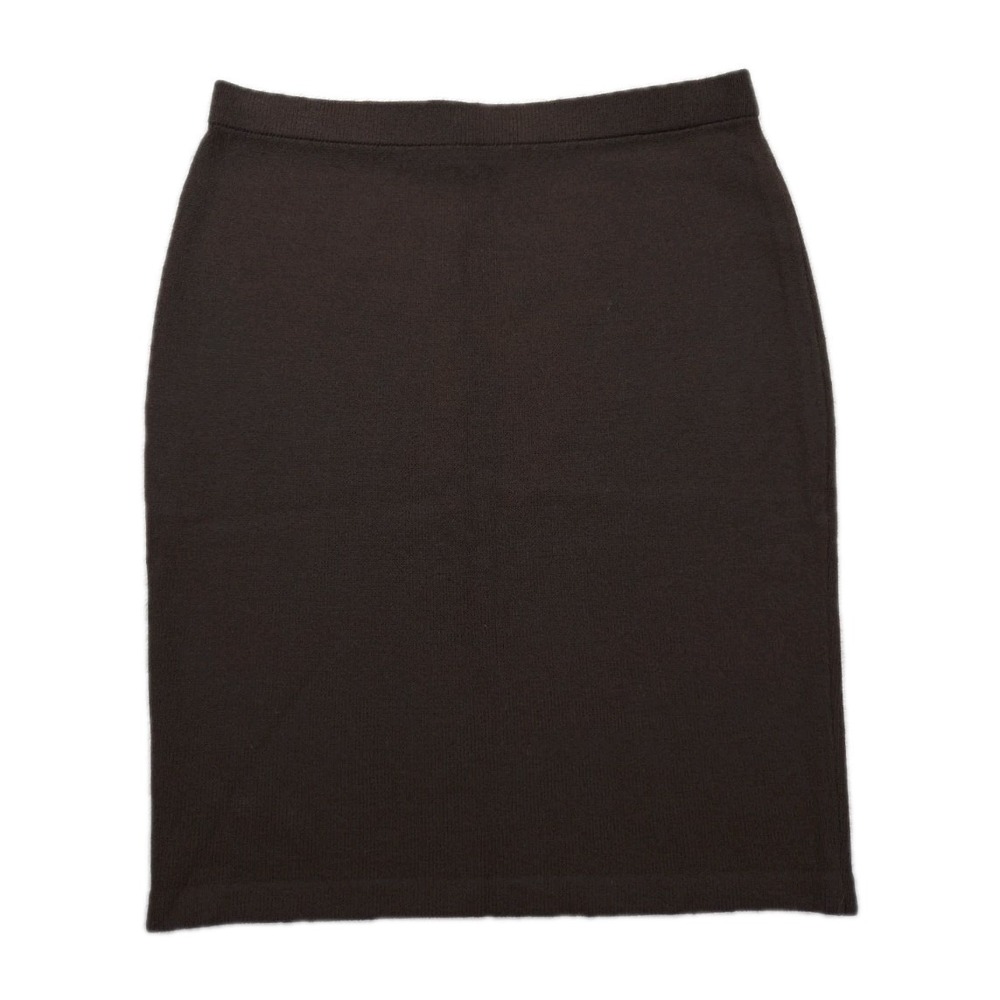 St John Collection‎ Pencil Knit Skirt 12 Wool Womens Brown Italy
